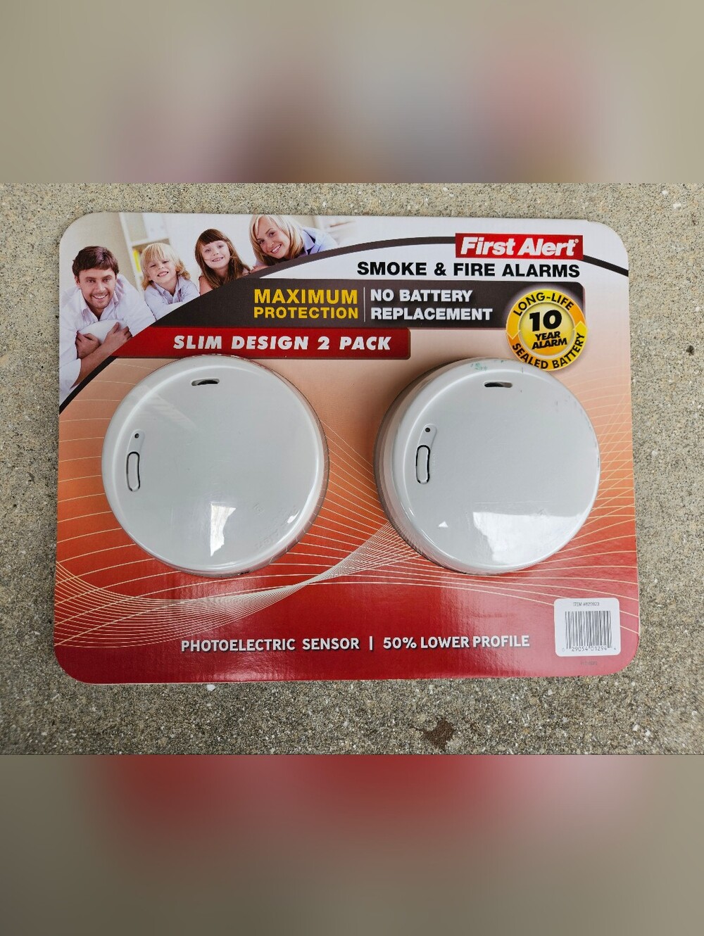 First Alert Smoke and Fire Alarm P1210CP2 slim Photoelectric 2-pack New